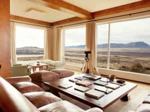 Main living room looking out the steppe