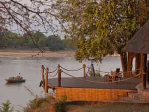 Bar on the banks of the Luangwa River overlooking the Park