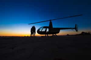 Helicopter safari from the sky in Savuti